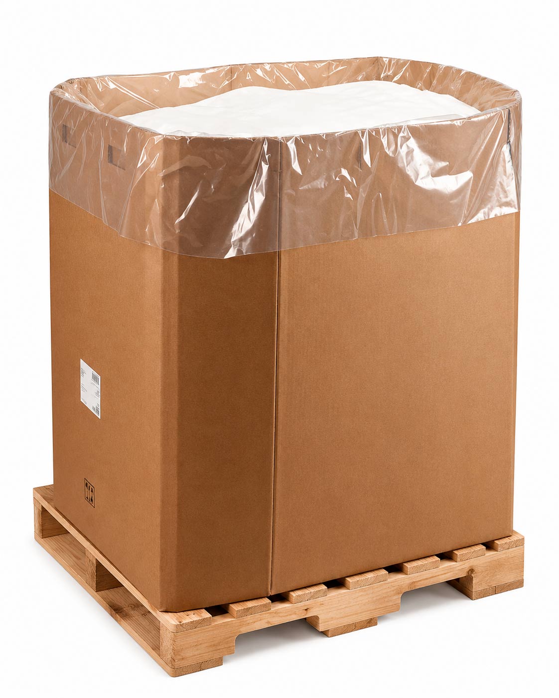 Lámina interior de polietileno para box pallet, diseñada para proteger el contenido frente a polvo, humedad y suciedad.
